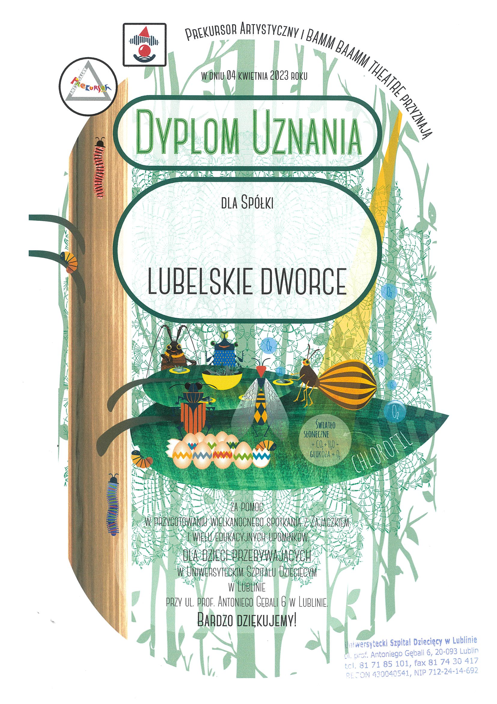 lubelskie dworce dyplom prekursor artystyczny